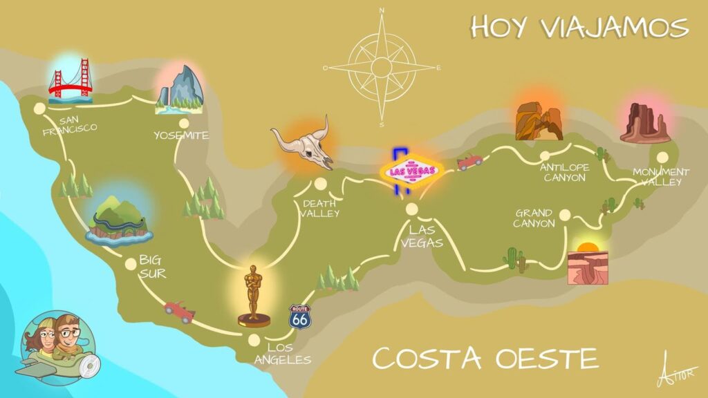 mapa costa oeste